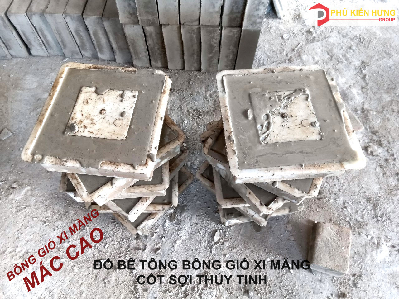 Bông gió xi măng mác cao cốt sợi thủy tinh đúc tại xưởng