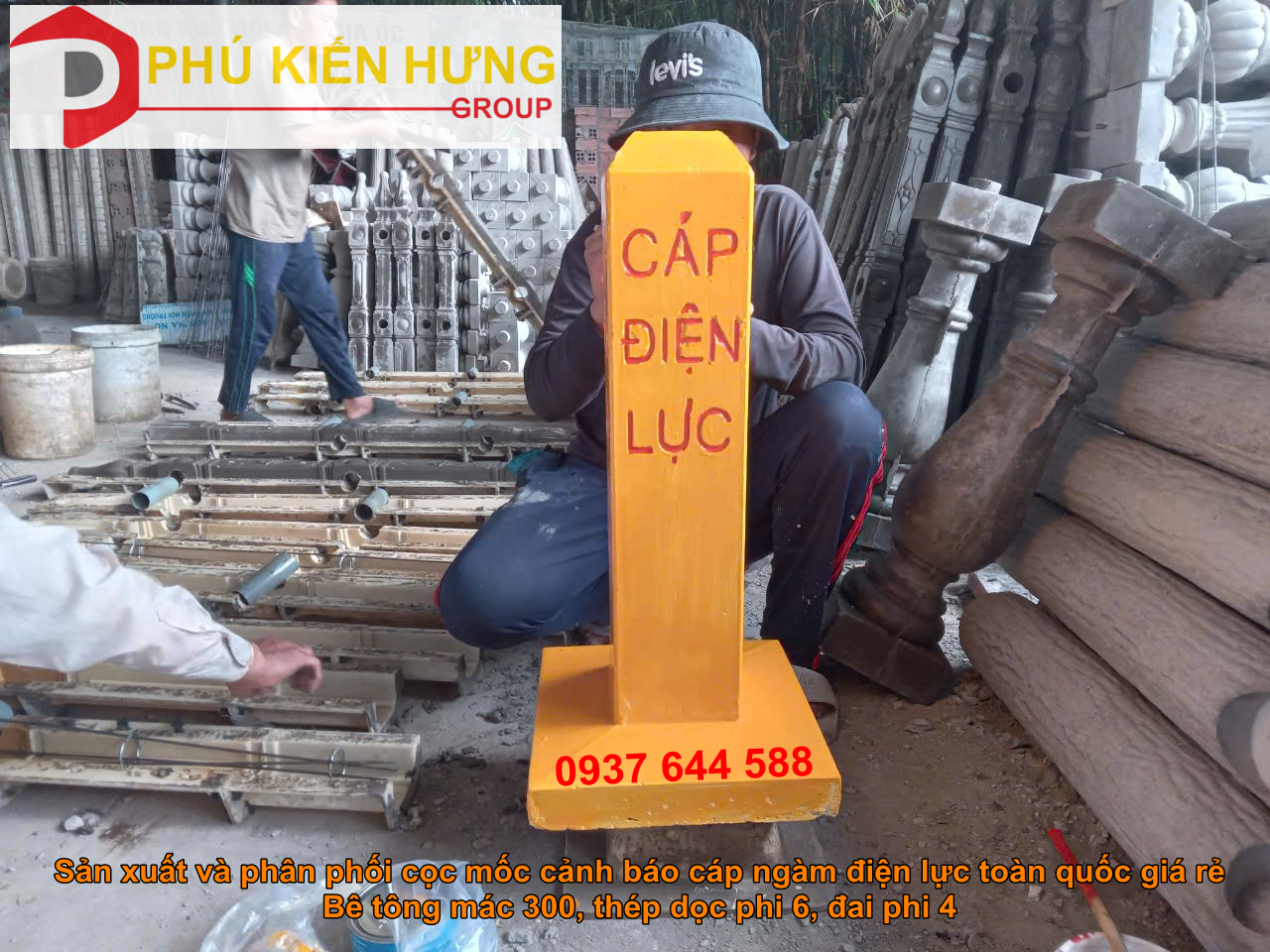 2024-08-23_Sơn cọc mốc bê tông cáp ngầm điện lực