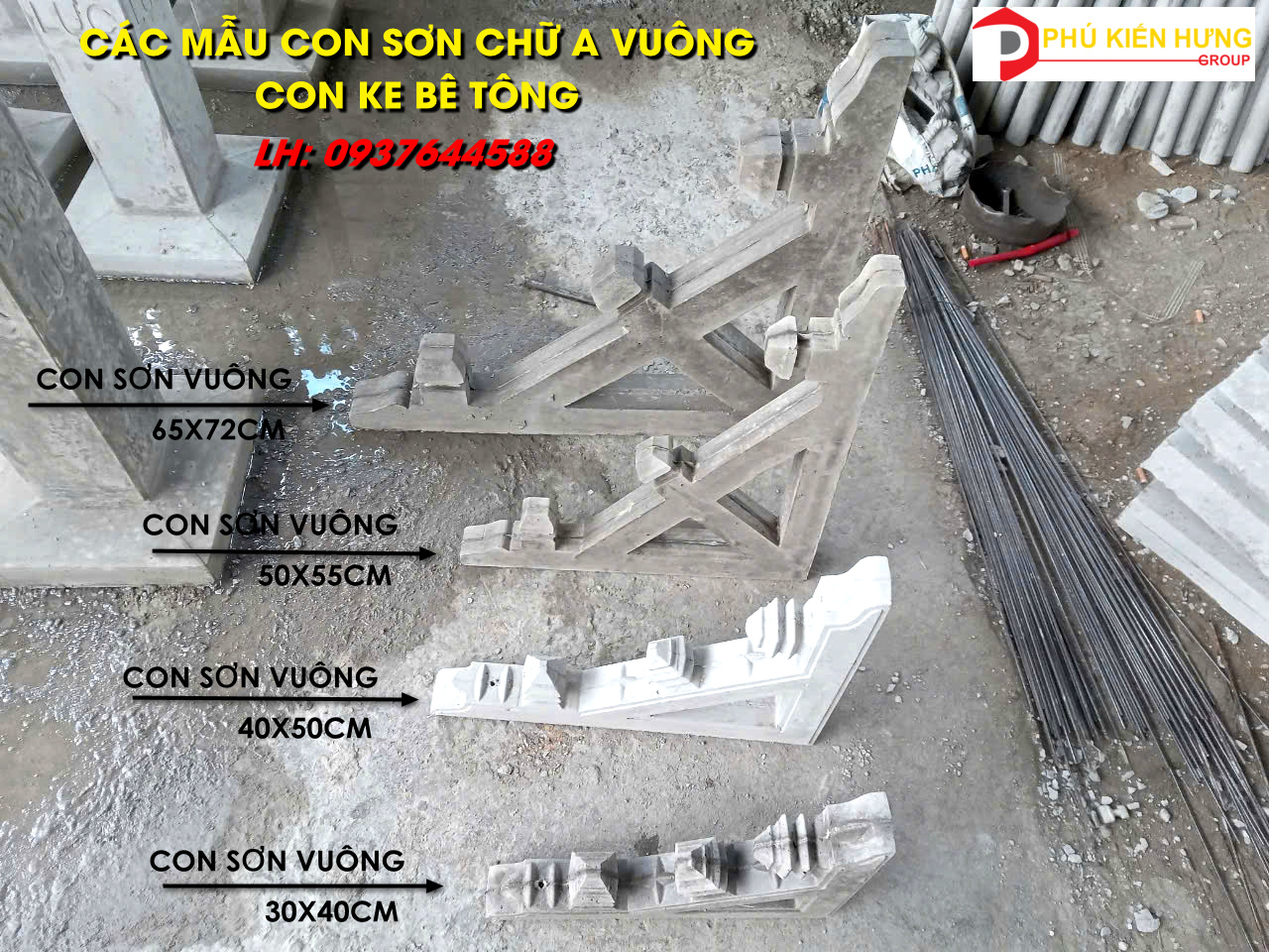 CÁC MẪU CON SƠN CHỮ A VUÔNG