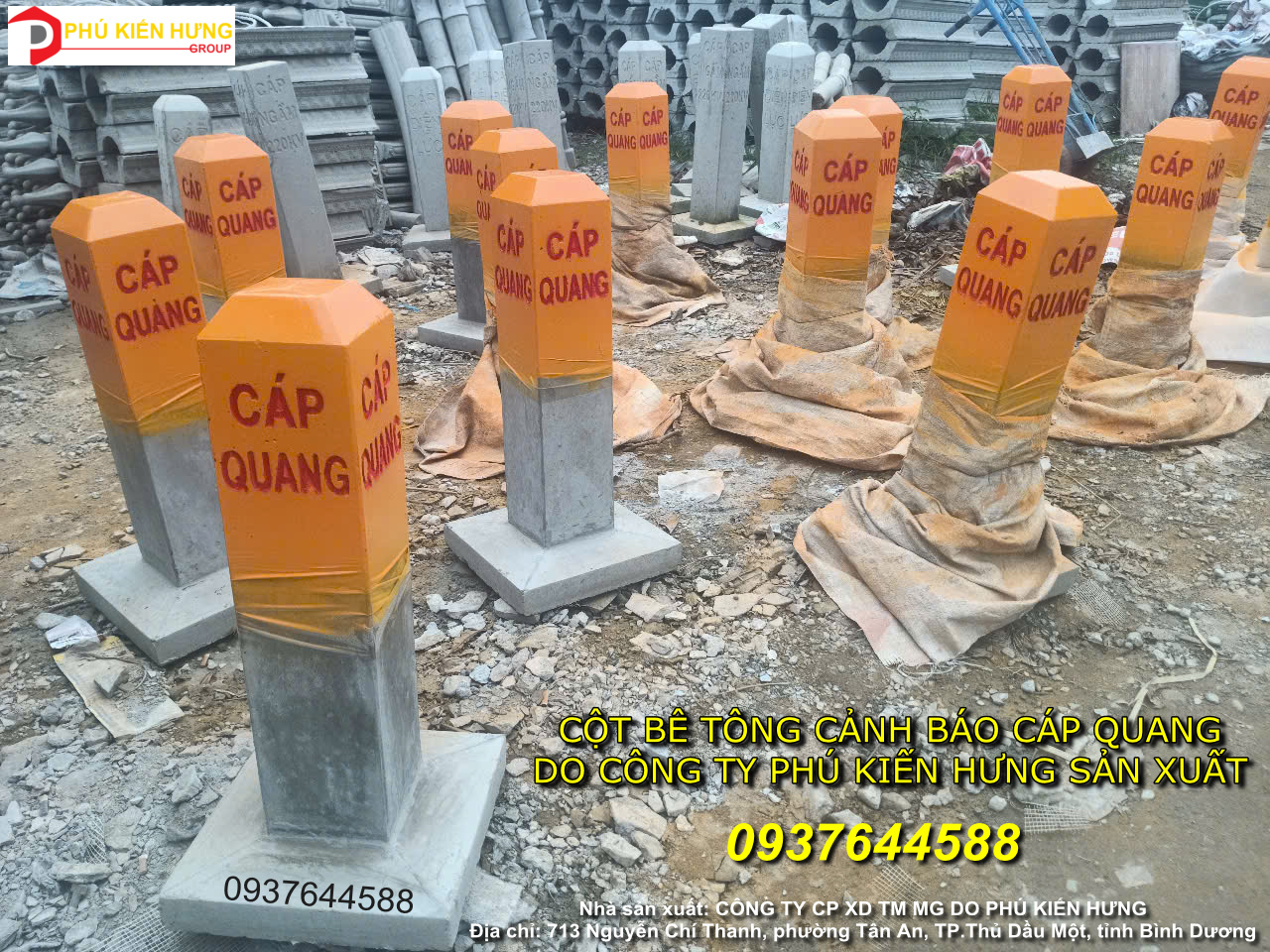 CỌC MỐC BÊ TÔNG CẢNH BÁO CÁP QUANG 0937644588