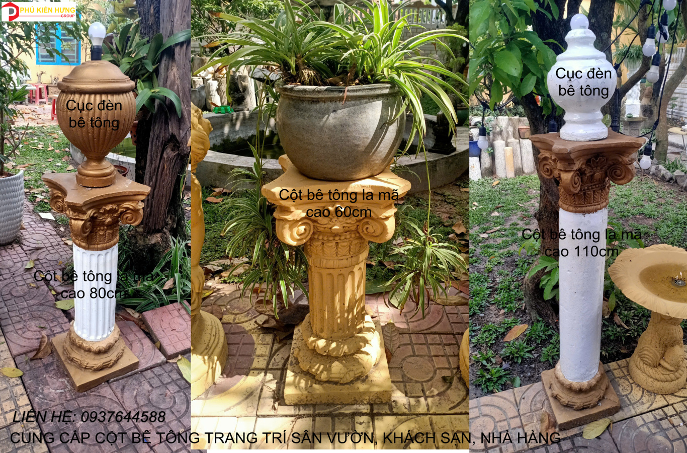 Cột la mã trang trí sân vườn nhà hàng khách sạn_PKHseo_0937644588