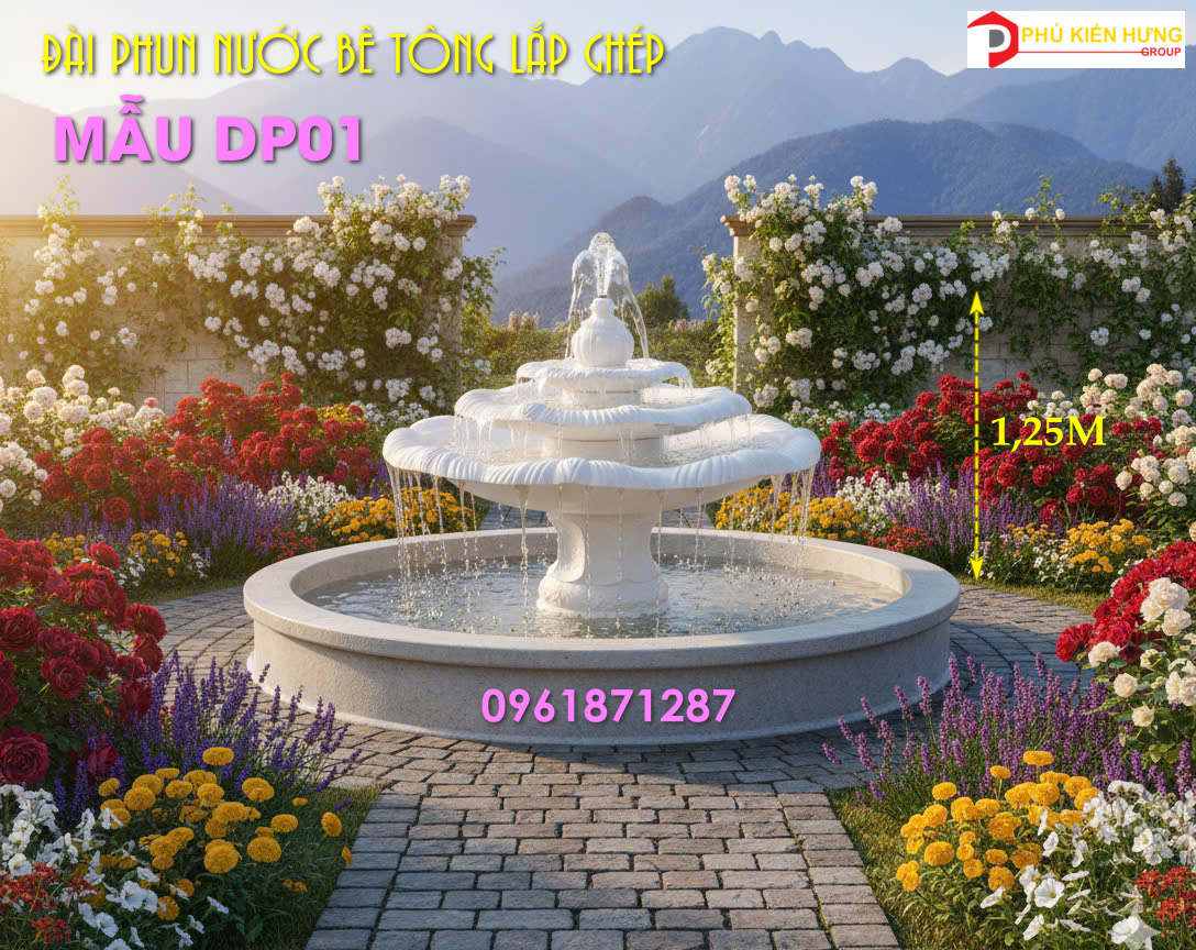 DP01-Đài phun nước bê tông lắp ghép