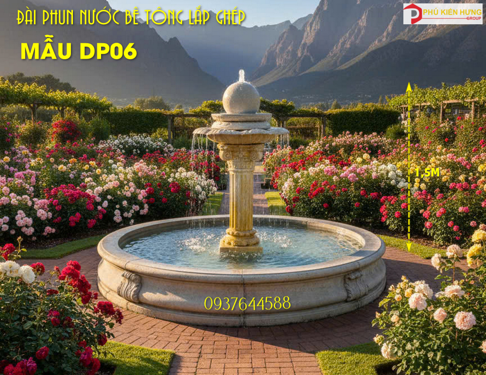 DP06-Đài phun nước bê tông lắp ghép