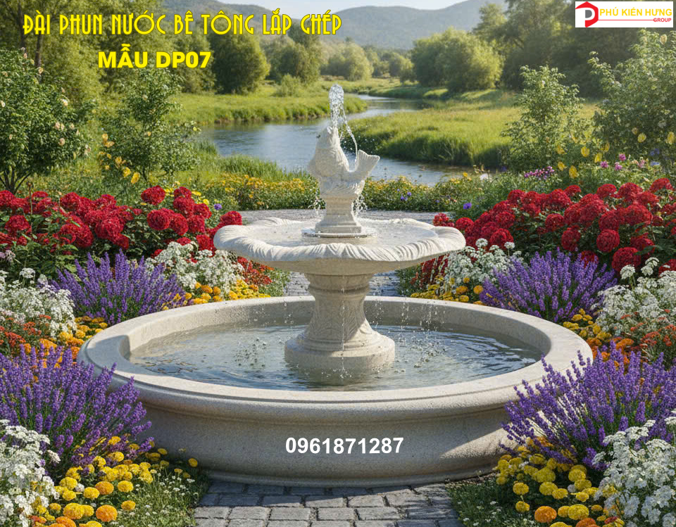 DP07-Đài phun nước bê tông lắp ghép
