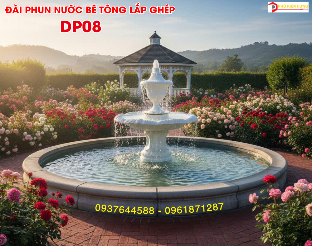 DP08- Đài phun nước bê tông lắp ghép