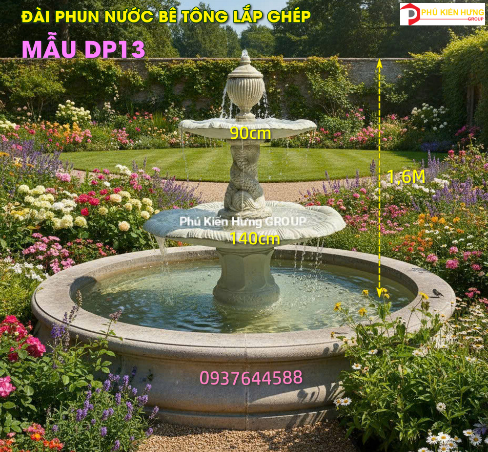 DP13-Đài phun nước bê tông lắp ghép