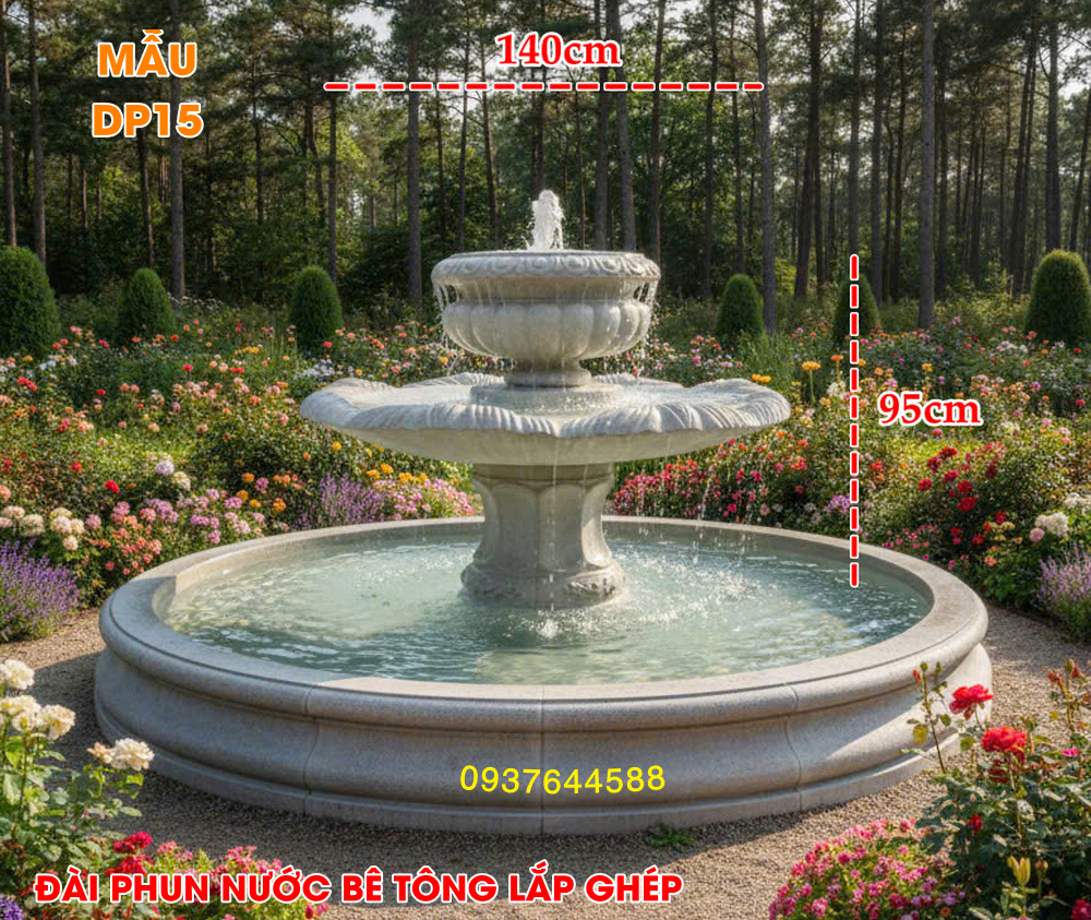 DP15-Đài phun nước bê tông lắp ghép