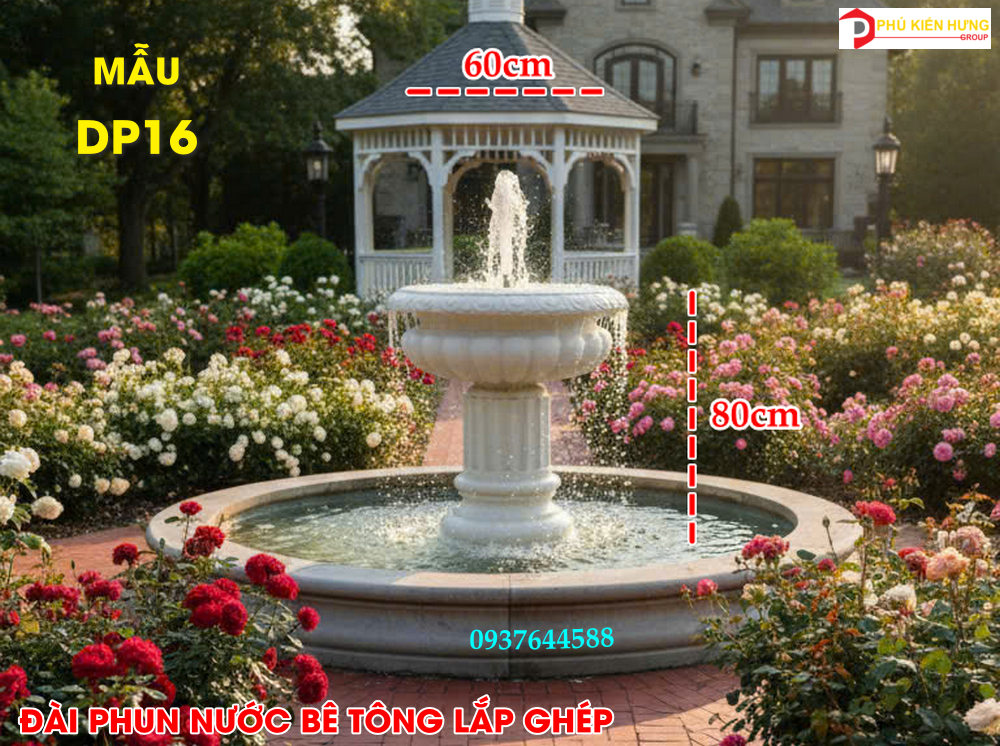 DP16-Đài phun nước bê tông lắp ghép