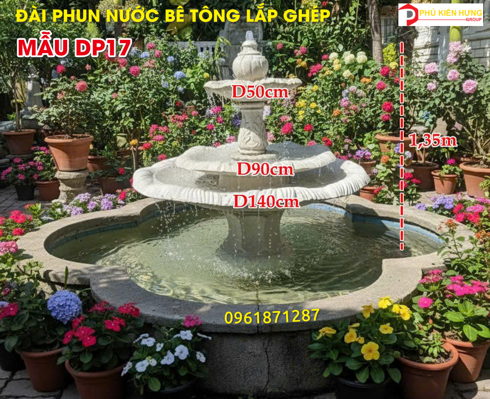 DP17-Đài phun nước bê tông lắp ghép