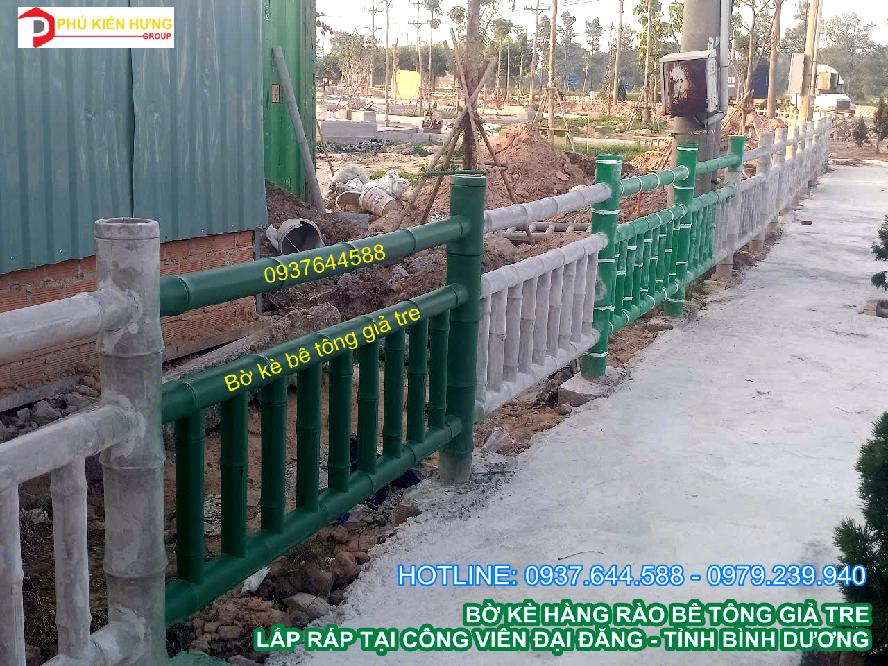 Hàng rào bê tông giả tre công viên đại đăng bình dương.jpg