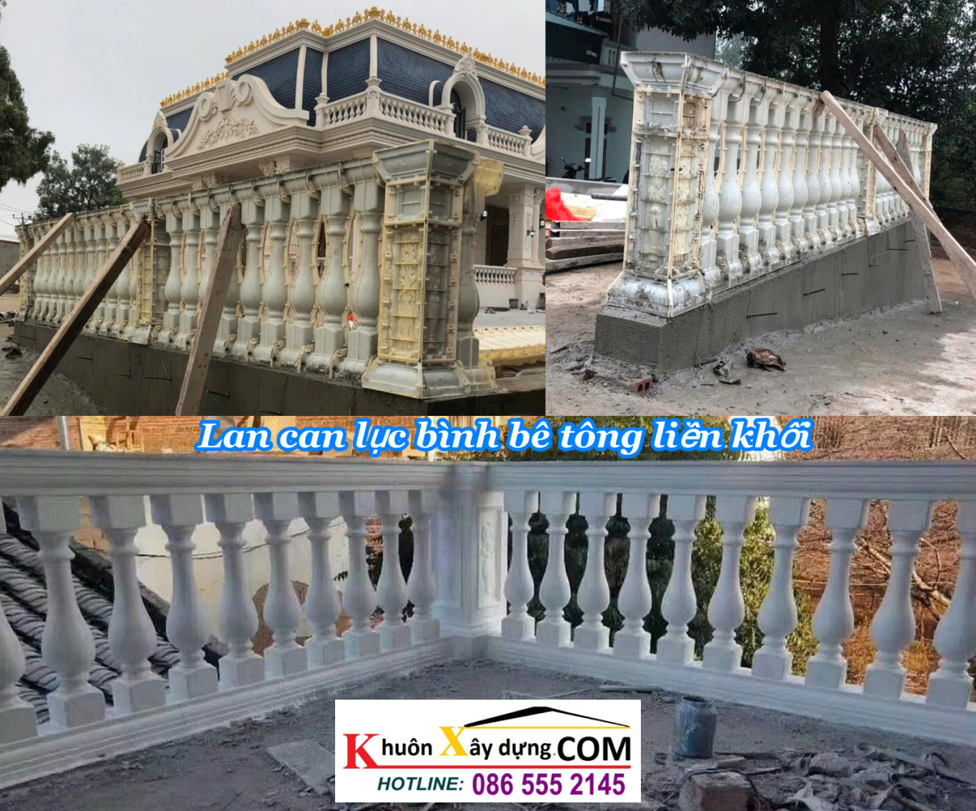 Khuôn lan can bê tông liền khối