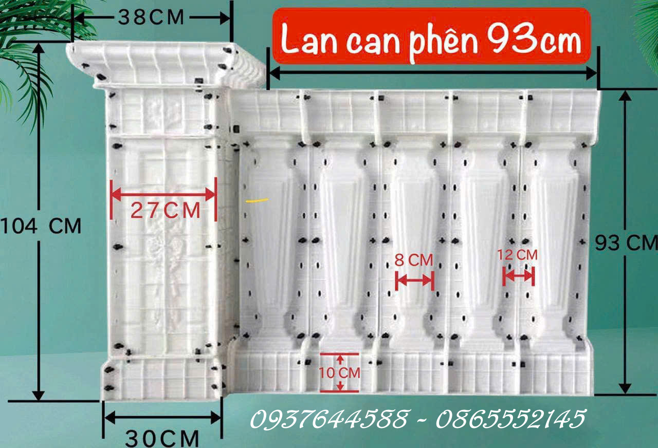 Khuôn lan can phên cao 93cm