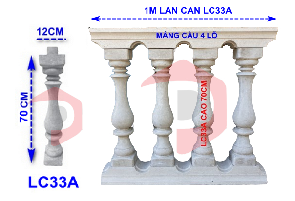 Khung lục bình lan can LC33A-máng cầu