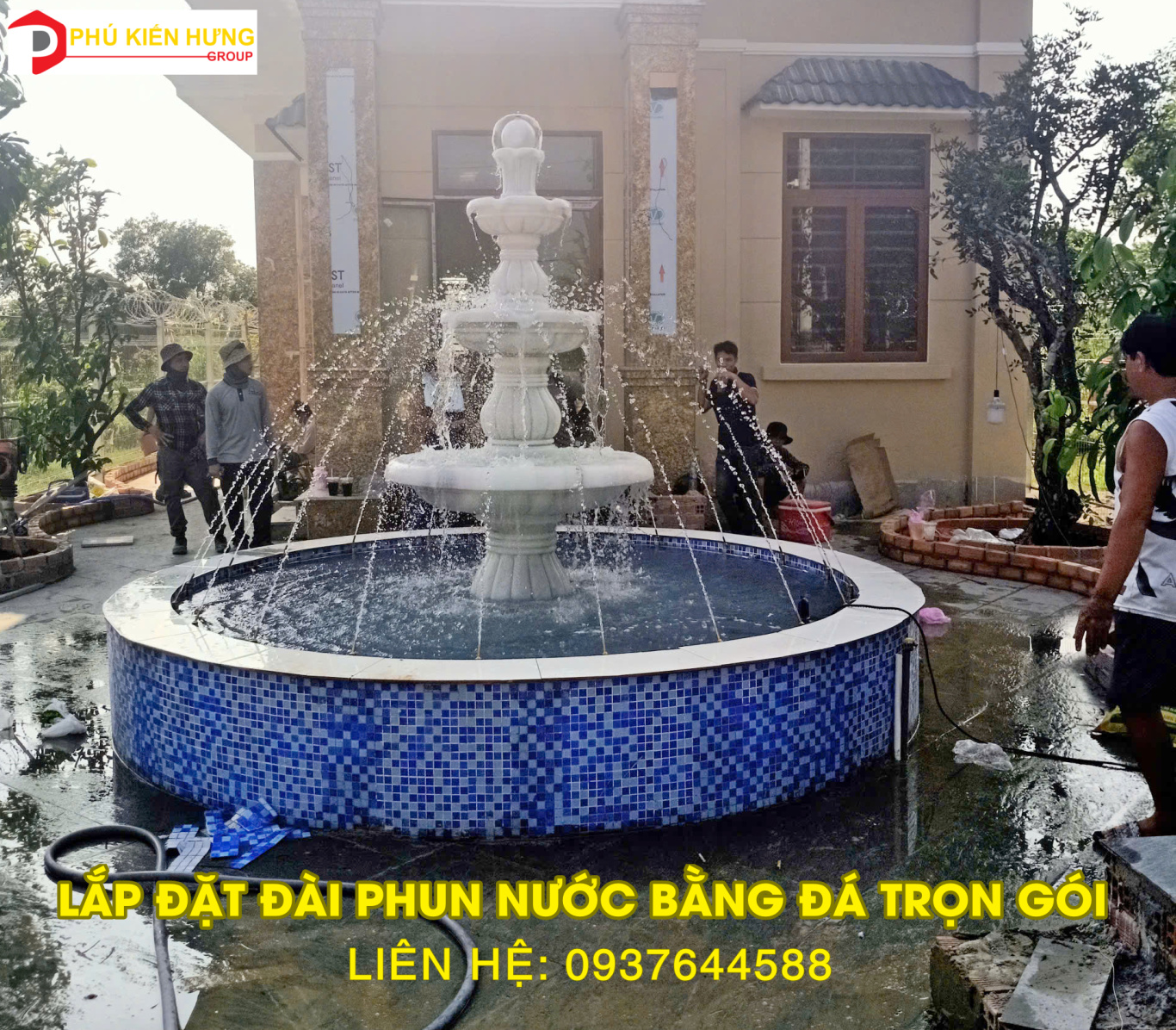 LẮP ĐẶT TRỌN GÓI ĐÀI PHUN NƯỚC BẰNG ĐÁ