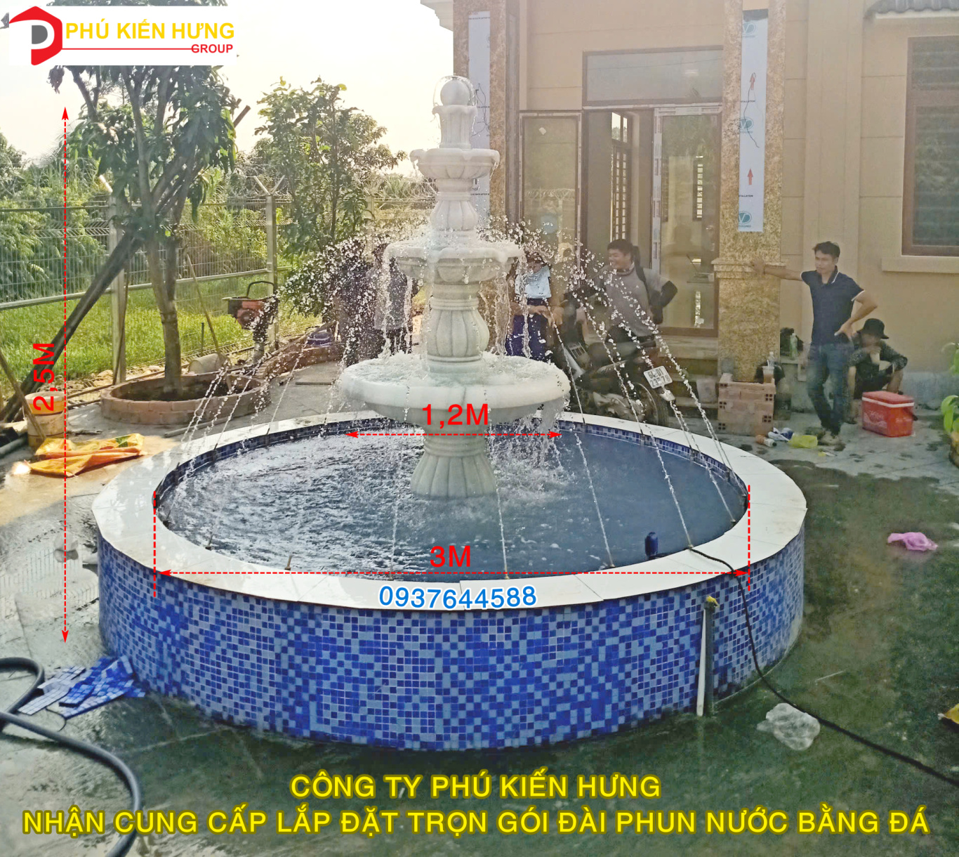 NHẬN THI CÔNG TRỌN GÓI ĐÀI PHUN NƯỚC BẰNG ĐÁ