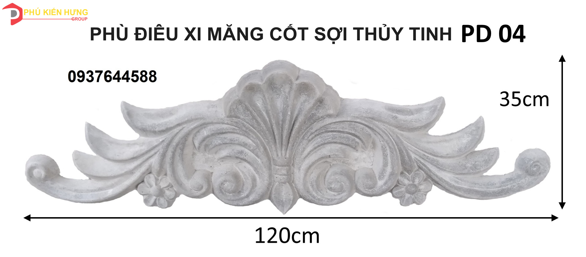 Phù điêu xi măng cốt sợi thủy tinh PD04