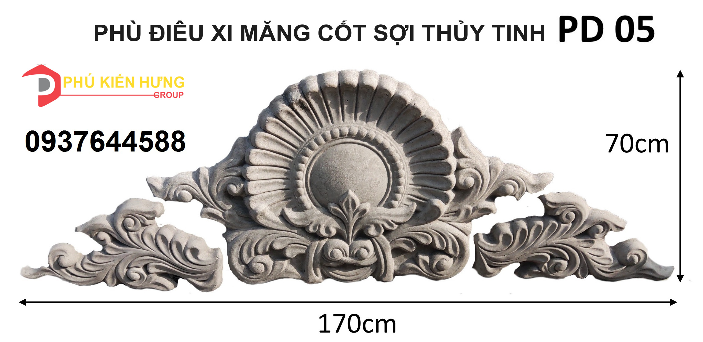 Phù điêu xi măng cốt sợi thủy tinh PD05