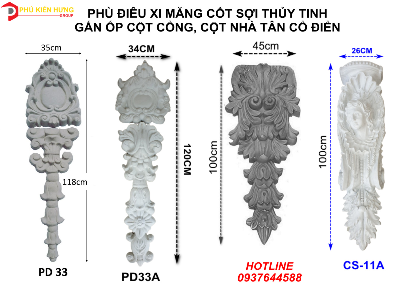 Phù điêu xi măng ốp cột PKH SEO 2025-07-29