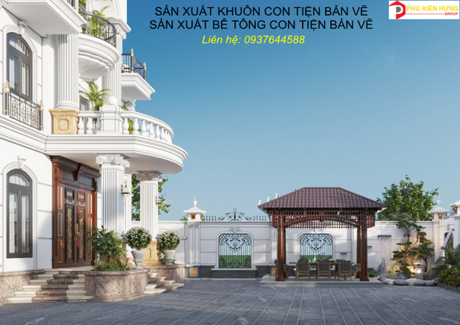 Sản xuất bê tông con tiện theo bản vẽ