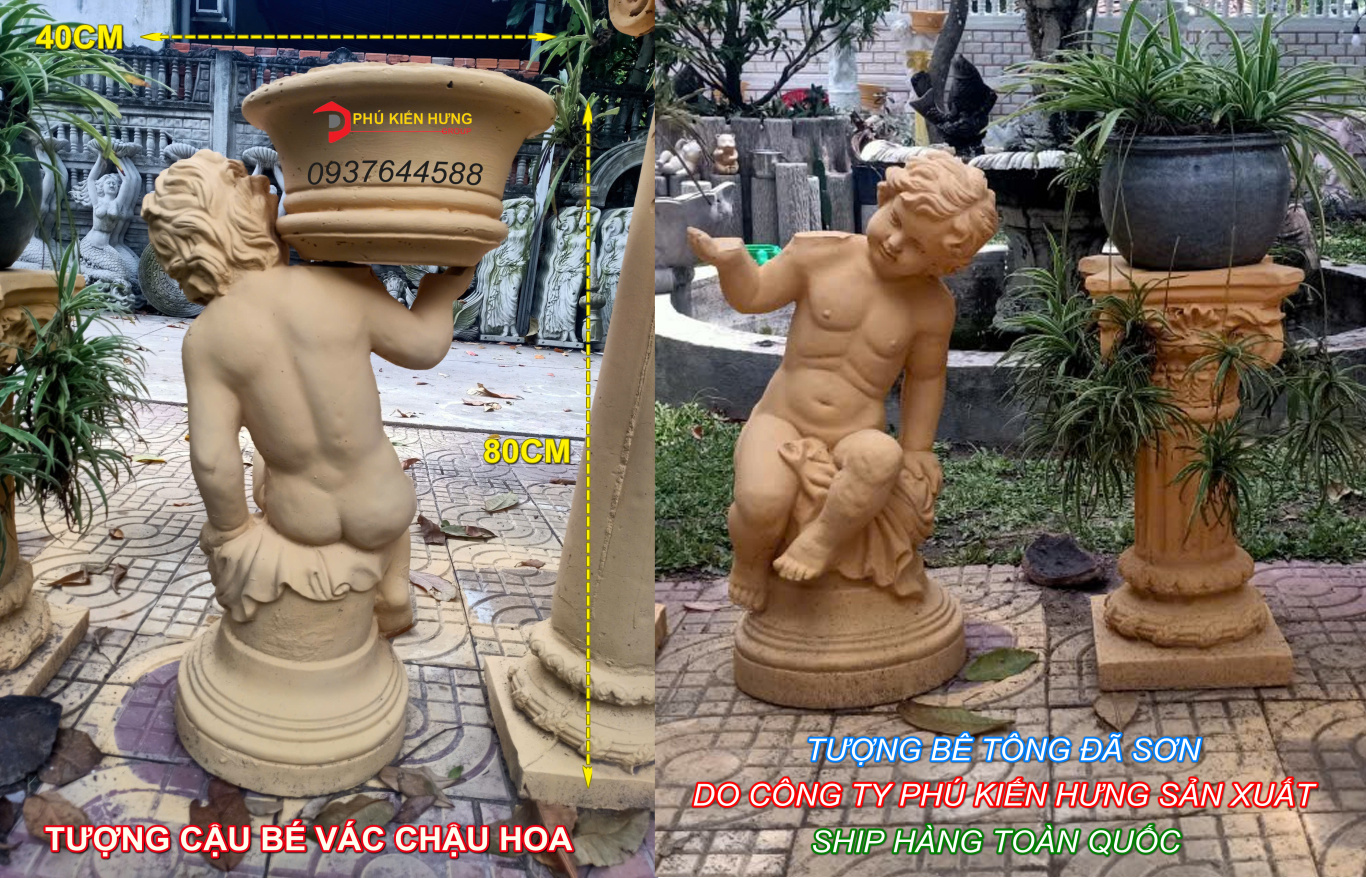 cậu bé vác chậu hoa mặt sau - SHIP hàng toàn quốc 0937644588