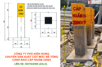 Cọc mốc cảnh báo cáp ngầm bằng bê tông cốt thép giá xưởng uy tín chất lượng cao