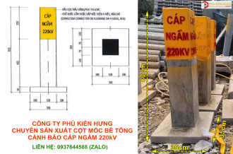 Cọc mốc cảnh báo cáp ngầm bằng bê tông cốt thép giá xưởng uy tín chất lượng cao